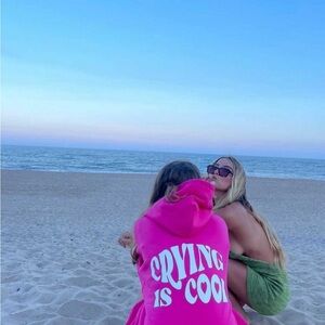 Women's Graphic Hoodie Sweatshirt - "Crying Is Cool"